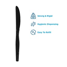 Dixie Ultra SmartStock Series-O Plastic Knife Refills, Medium-Weight, Black, 960/Carton (SSK51)