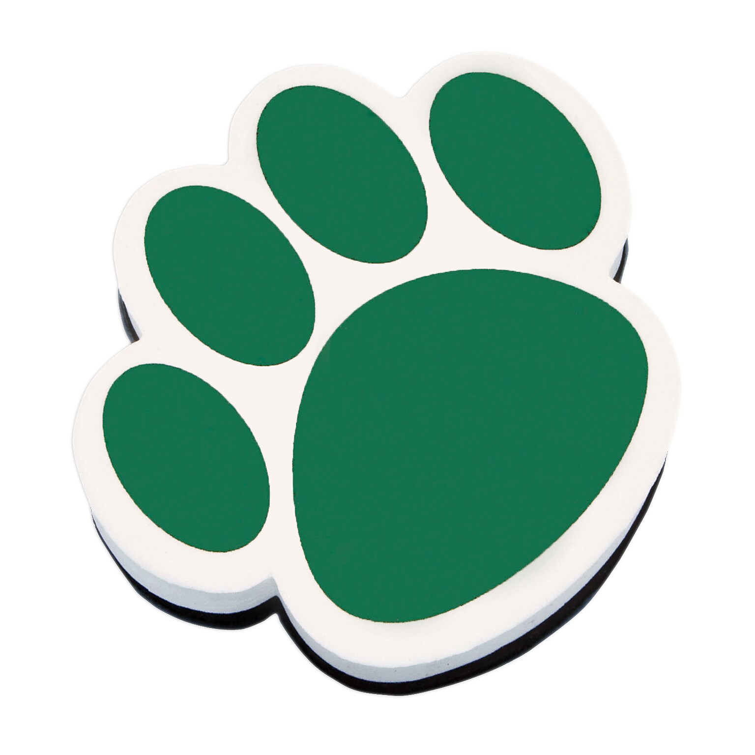 Ashley® Magnetic Whiteboard Eraser, Green Paw, 6 EA/BD