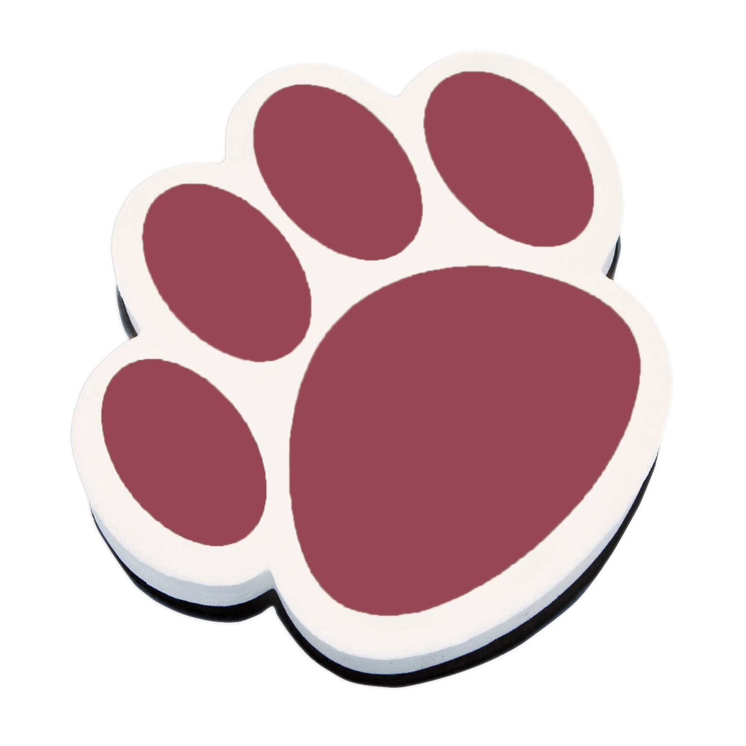 Ashley® Magnetic Whiteboard Eraser, Maroon Paw, 6 EA/BD