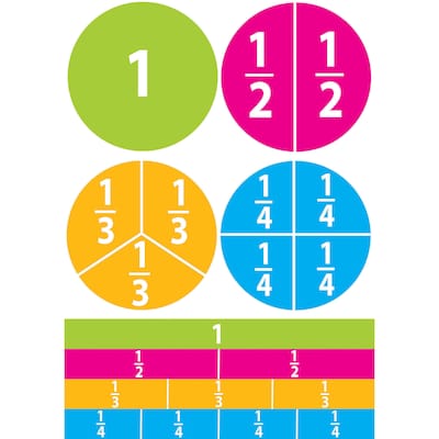 Ashley Math Die Cut Magnet, Beginning Fractions, 5/Pack