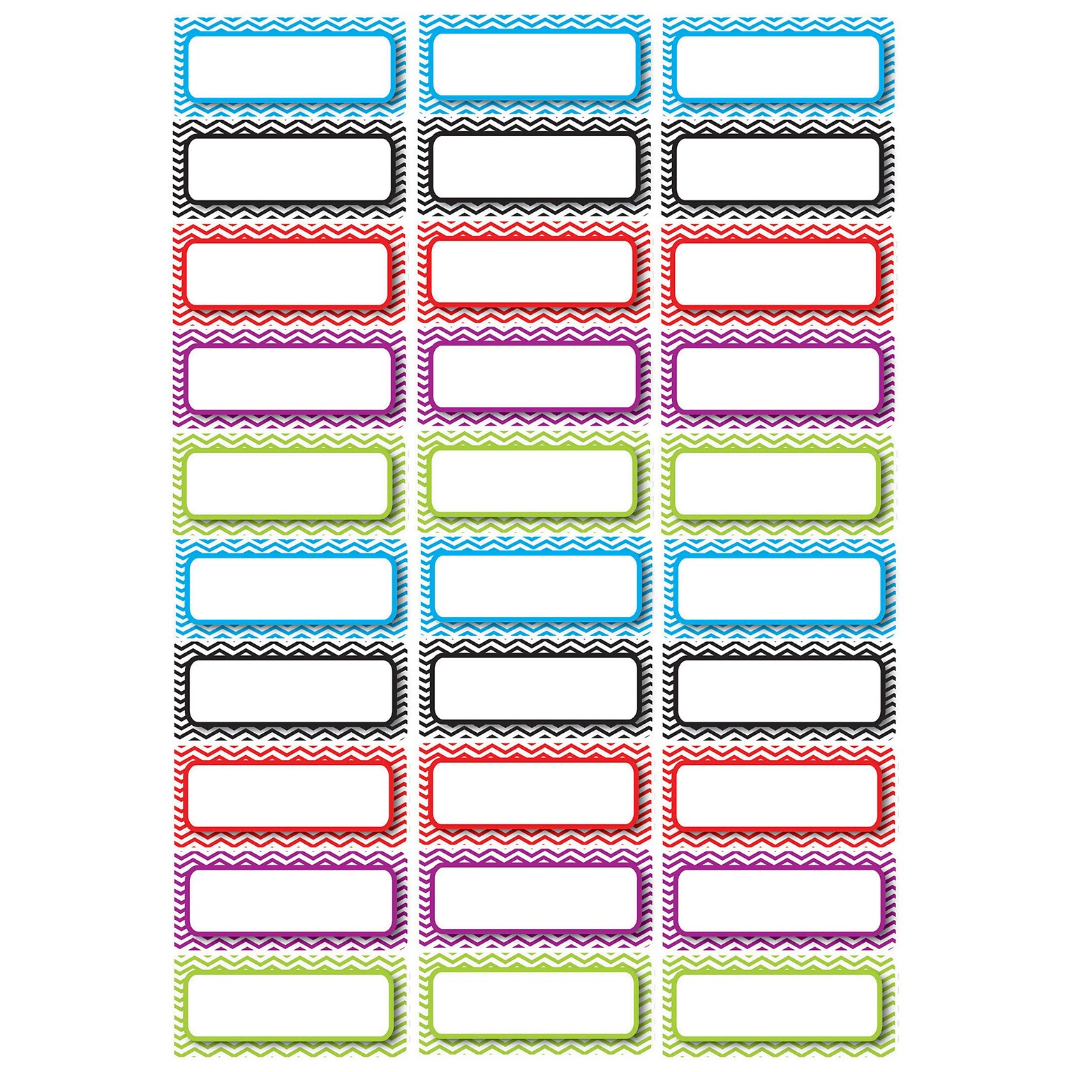 Magnetic Labels, Assorted Color Chevron
