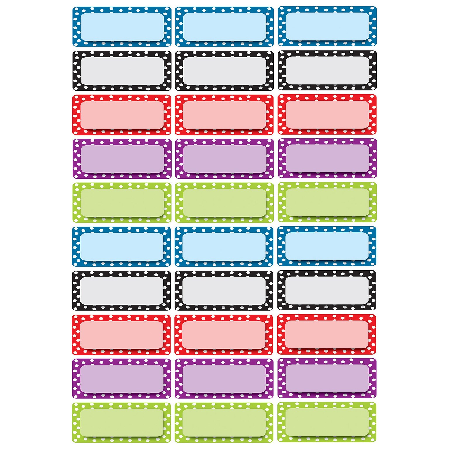 Magnetic Labels, Assorted Color Dots