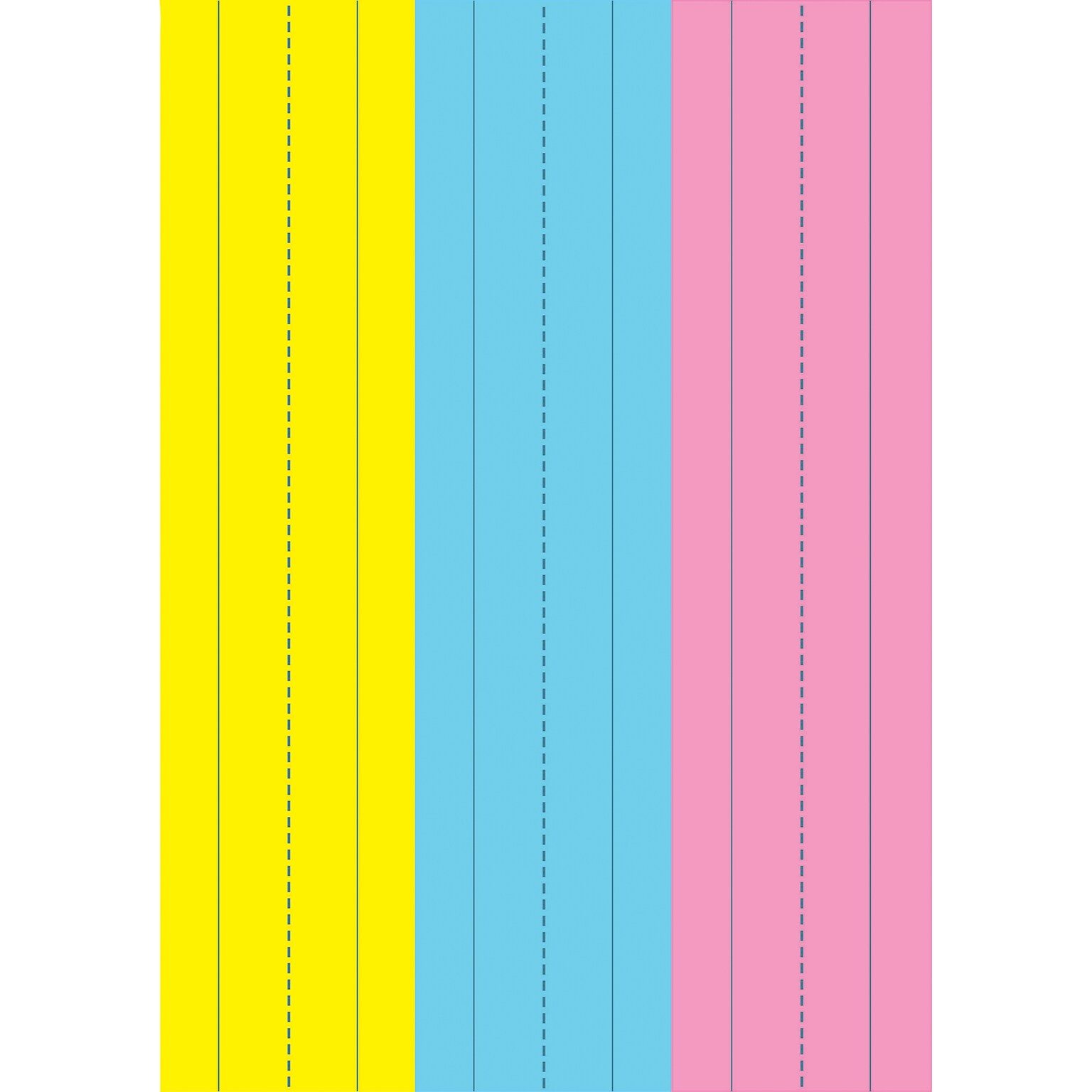 Ashley Productions 2.75 x 11 Die-Cut Magnetic Sentence Strips, Pink/Blue/Yellow (ASH10129)