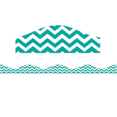 Ashley Kindergarten - 12th Grade Magnetic Border, Turquoise Chevron, 12/Pack