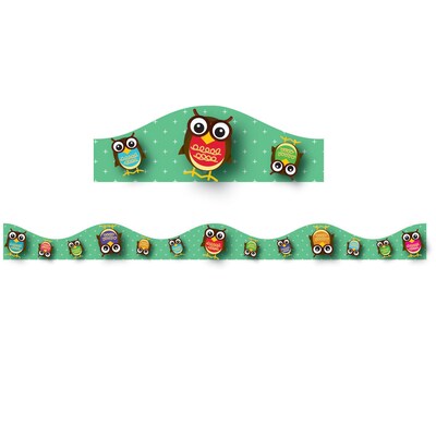 Ashley Grade Preschool-12 Magnetic Border, Owls, 12/Pack