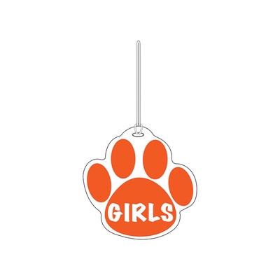 Orange Paw Hall Pass, Girls, 4 x 4