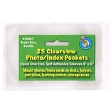 Ashley Clear View Self-Adhesive Photo/Index Card Pocket 4 x 6, 4/Bundle (ASH10407)
