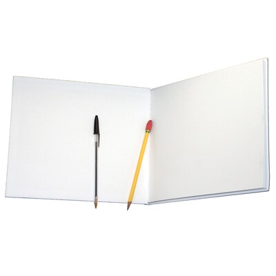 Ashley Hardcover Blank Book Landscape, 8" x 6", White 12/Bundle  (ASH10703)