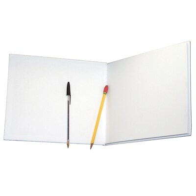 Ashley Hardcover Blank Book Landscape, 8 x 6, White  (ASH10703)
