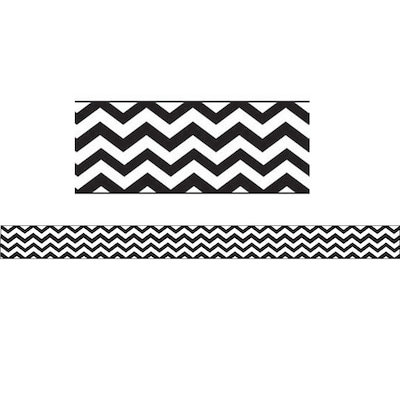 Ashley 3/4 x 12 Magnetic Magi-Strips, Black Chevron, 12/Pack