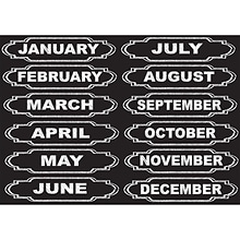 Ashley Productions Die-Cut Magnets, Chalkboard Calendar Months, 12/Pack (ASH19005)