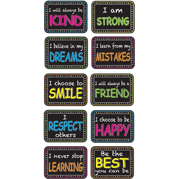 Ashley Motivation Phrase Mini Whiteboard Erasers, Lightweight, Comfortable Grip, Multicolor, 10/Pack