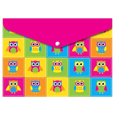 Ashley Decorated Poly Folder Color Owls, 8.5 x 11, 1 Pocket, Bundle of 6 (ASH90002)