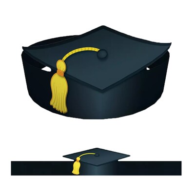 Carson Dellosa Graduation Crowns, Black with Gold, 30/Pack (CD-101022)
