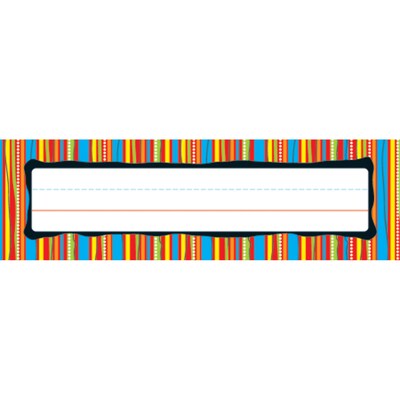 Carson-Dellosa Desk Nameplates, Colorful Stripes