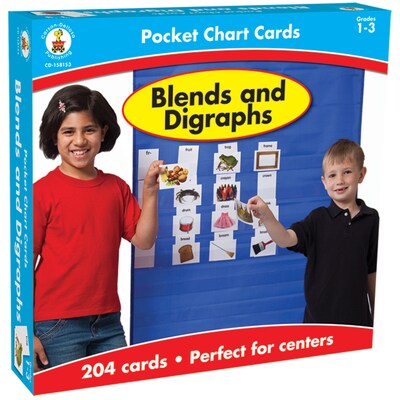 Carson-Dellosa Pocket Chart Cards, Blends and Digraphs