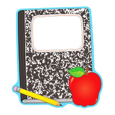 Composition Book and Apple Two-Sided Decorations (CD-188002)