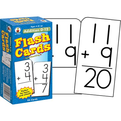 Addition 0-12 Flash Cards