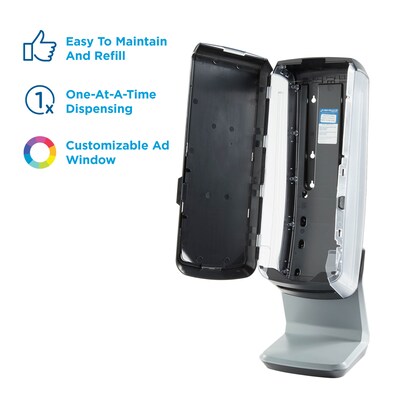 Dixie Ultra® Tower Interfold Napkin Dispenser by GP PRO, Black, Holds 1000 Napkins, 8.80”W x 9.30”D x 27.60”H (54550A)