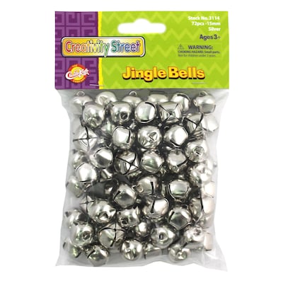 Chenille Craft® Jingle Bells, Silver, 3 EA/BD