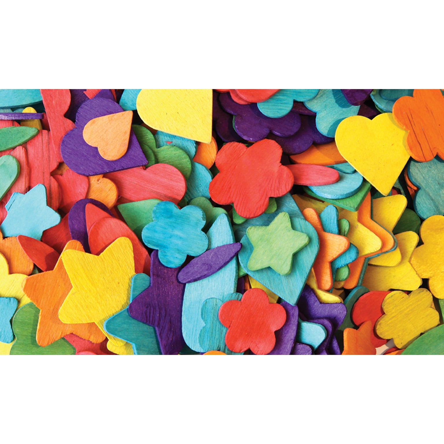 Creativity Street® Wood Party Craft Shapes, Assorted Colors, 200/Pack (CK-3604)