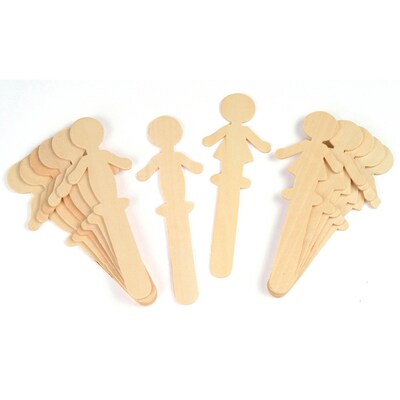 Creativity Street Natural Wood Craft Sticks, People, 5-1/2" Tall, 16 Pieces (CK-3645)