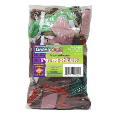 Pound of Felt™, Assorted Size/Shape Remnants, Multicolored, 1-lb. Pack