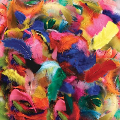 Chenille Craft® Hot Colors Feathers, 125 Pieces (CK-450002)