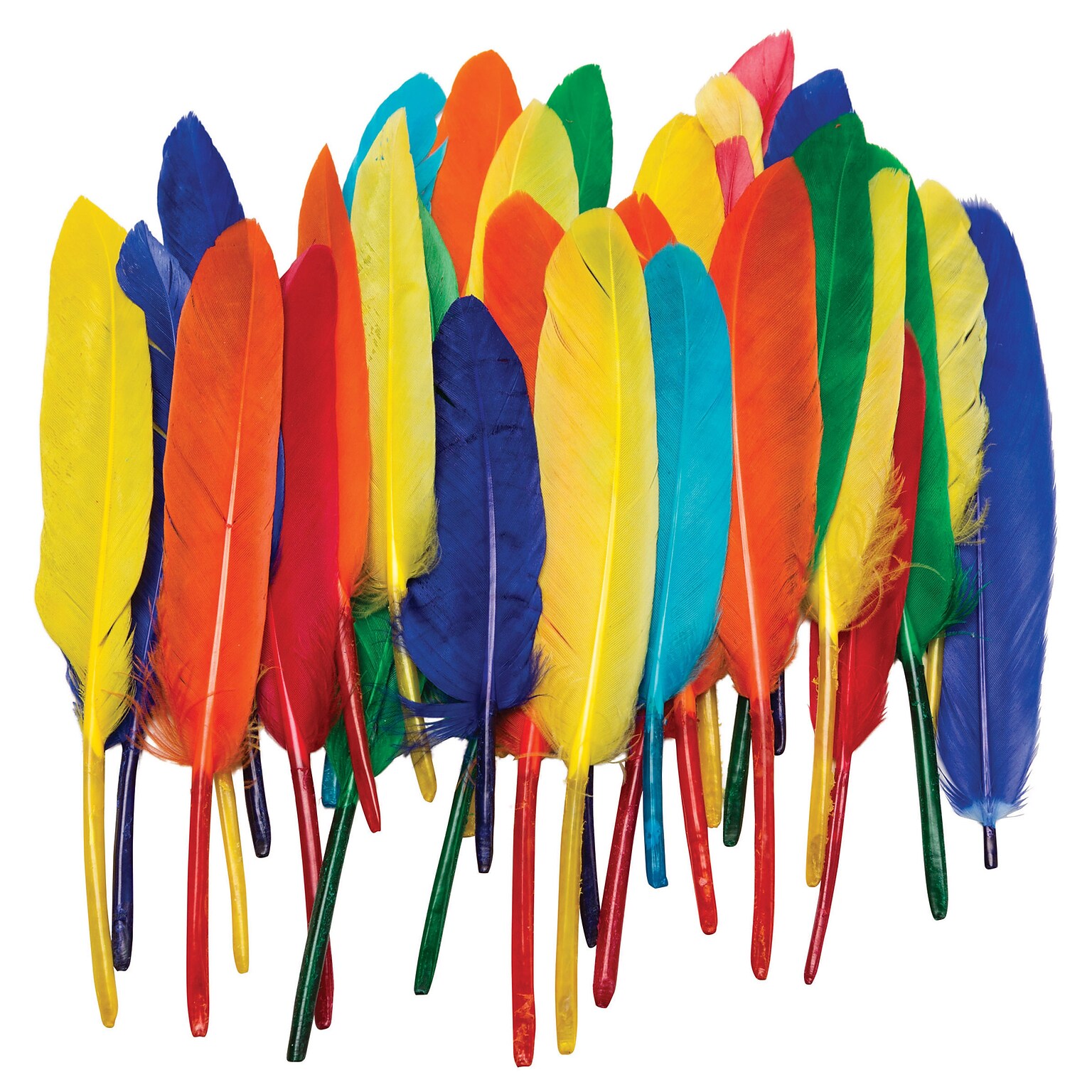 Chenille Craft® Bright Color Duck Quill Feathers, 96 Pieces, 2/Bd