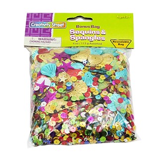 Creativity Street Sequins & Spangles, Assorted Colors & Sizes, 4 oz. (CK-6114)