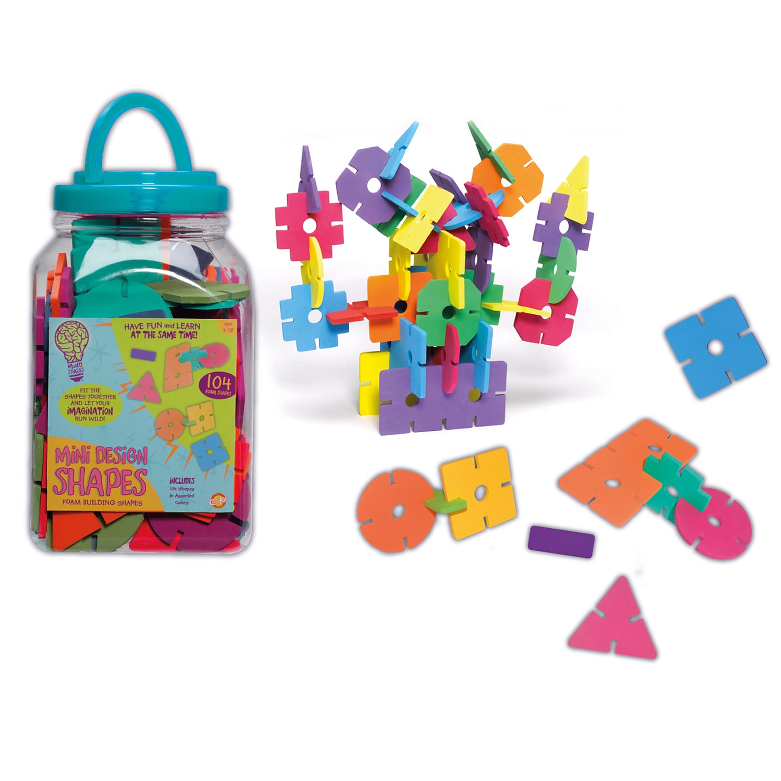 WonderFoam® Early Learning Mini Design Shapes, 104 Pieces (CK-9314)