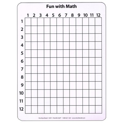 Chenille Kraft® 2 Sided Math Whiteboard, 12 x 9, 10/Pack