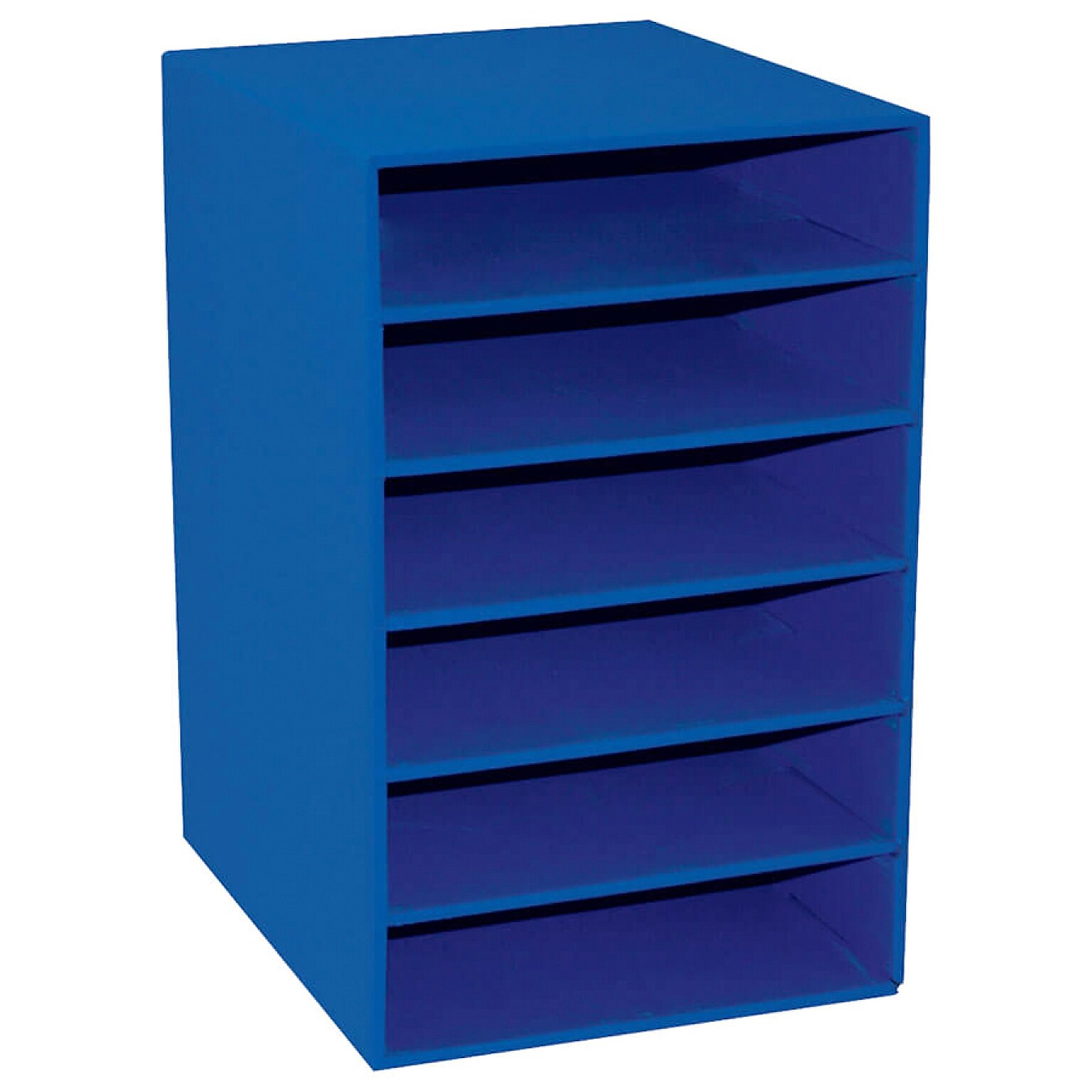 Pacon Classroom Keepers Corrugated 6-Shelf Organizer, 17.8 x 13.5 x 12, Blue (PAC001312)