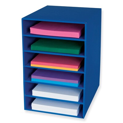 Pacon Classroom Keepers Corrugated 6-Shelf Organizer, 17.8 x 13.5 x 12, Blue (PAC001312)