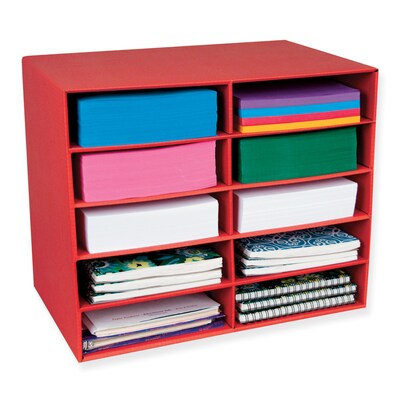 Paper Storage Organizer 6-Slot Cardboard Construction Paper Shelf