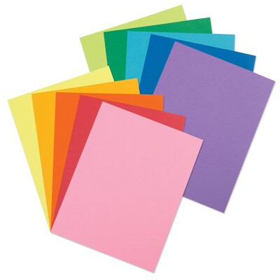 Pacon 65 lb. Cardstock Paper, 8.5" x 11", Colorful Assorted, 50 Sheets/Pack (PAC101168)