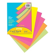 Pacon Array 65 lb. Cardstock Paper, 8.5 x 11, Assorted Hyper Colors, 100 Sheets/Pack, 2 Packs/Bund