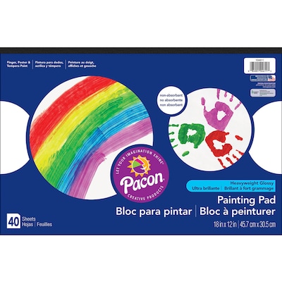 Pacon Painting Paper Pad, 18 x 12, White, 40 Sheets (PAC104611)