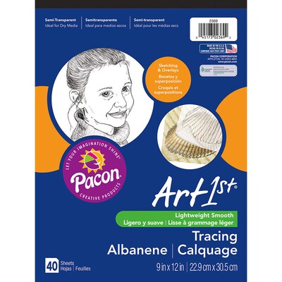 Pacon Art1st 9" x 12" Tracing Pad, Transparent, 40 Sheets