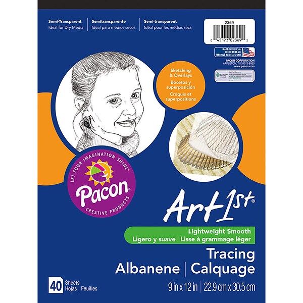 Pacon® Art1st® 9 x 12 Tracing Pad, Transparent, 40 Sheets