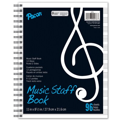 Pacon Music Staff Book, 11 x 8-½”, 96 Sheets