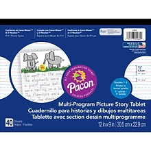 Pacon® Zaner-Bloser™ DNealian™ Multi-Program Picture Story Tablet Paper, Grades 1st - 3rd, 2/Bd