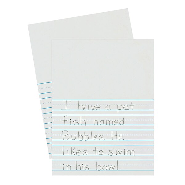 Pacon Newsprint Handwriting Paper, Picture Story, 7/8 Ruled (Short Way) with Skip Space, 9 x 12, White, 500 Sheets (PAC2656)