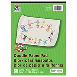 Pacon® Little Fingers® Doodle Pad, 9x12, White, 12 Packs of 60 Sheets Per Pack (PAC3421)