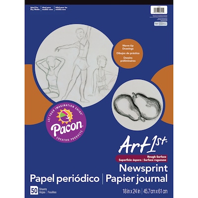 Pacon® Art1st® White Newsprint Paper Pad, 24 x 18