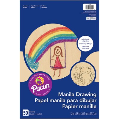 Pacon® Manila Drawing Paper, 12 x 18, 6 Packs of 50 Sheets Per Pack