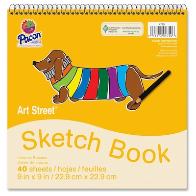 Pacon® Art Street® White Drawing Paper Pad, 9 x 9, 40 Sheets per Pad, Pack of 6 (PAC4750-6)