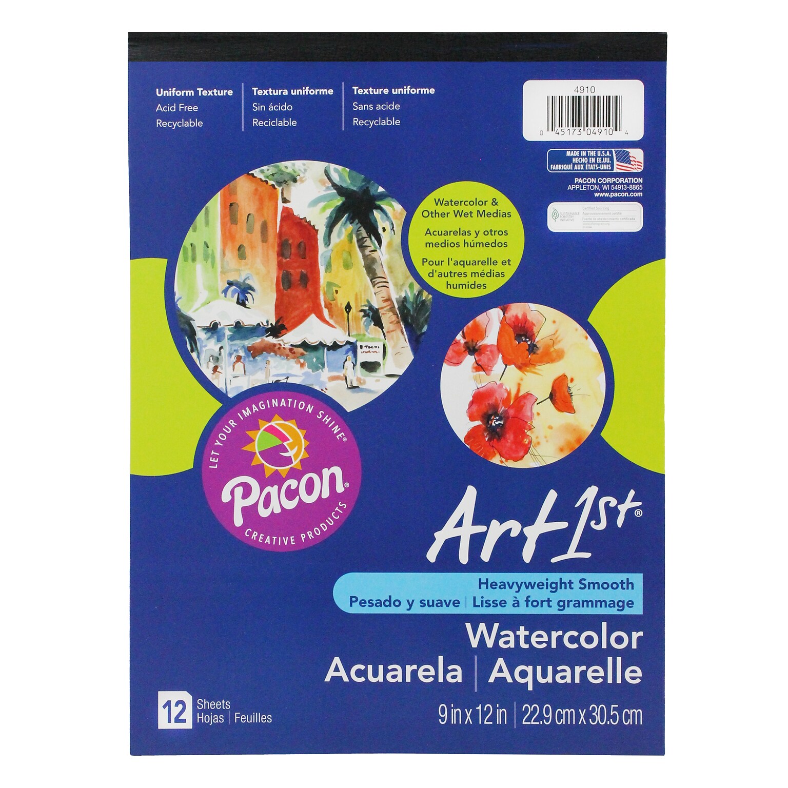 Pacon® Art1st® 12 Sheets Watercolor Pad, 9 x 12
