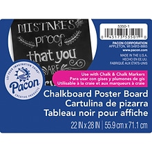 Pacon Chalkboard 28in x 22in Poster Board, Black, 25/Box (PAC53501)
