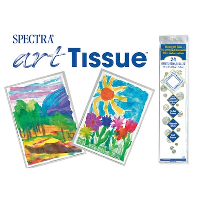 Pacon Spectra® 30" x 20" Deluxe Bleeding Art Tissue Paper, White, 8 Packs/Bundle (PAC59002)